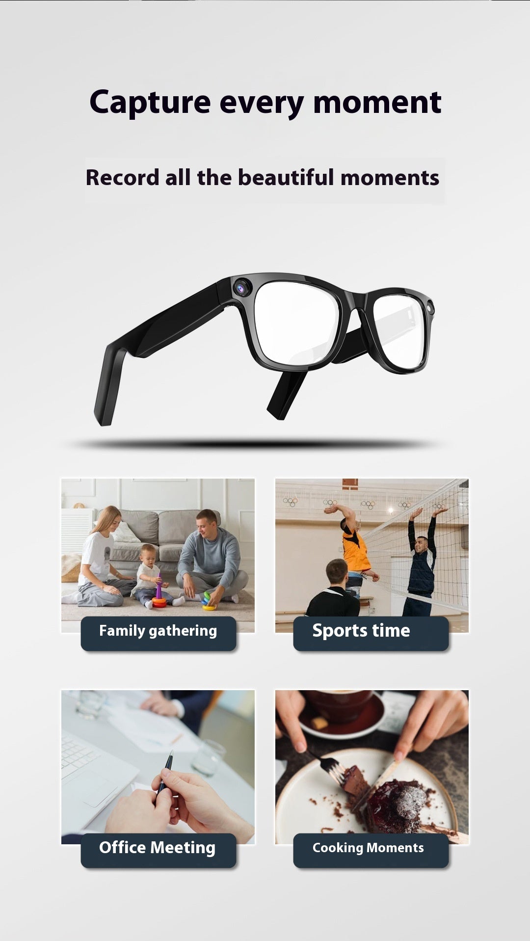 Smart Glasses with AI Camera with sunglass lenses