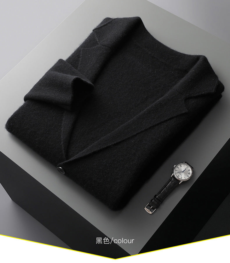 Cárdigan de punto de lana para hombre - Chaqueta de negocios informal
