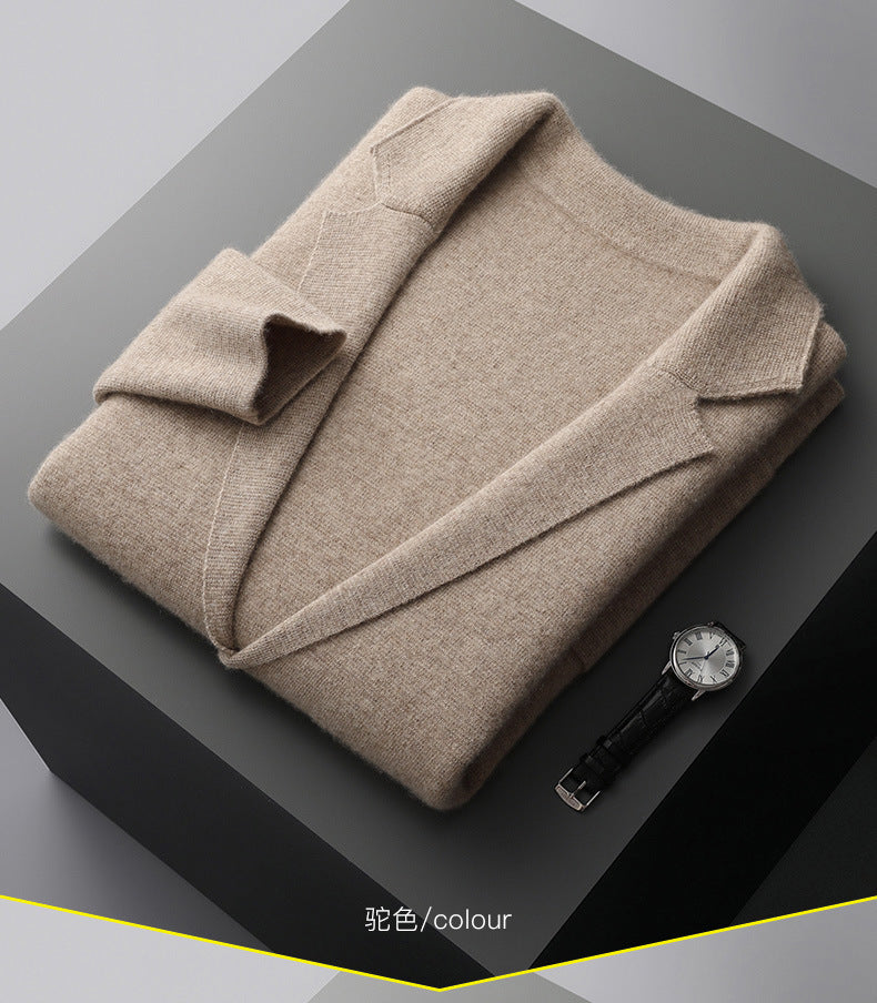 Cárdigan de punto de lana para hombre - Chaqueta de negocios informal