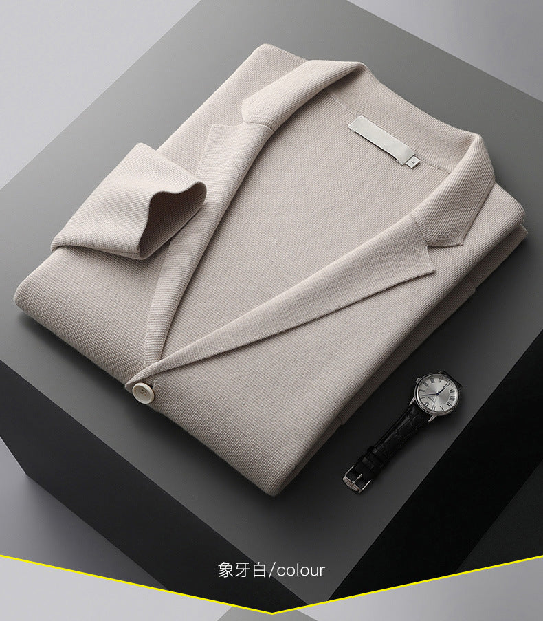 Cárdigan de punto de lana para hombre - Chaqueta de negocios informal
