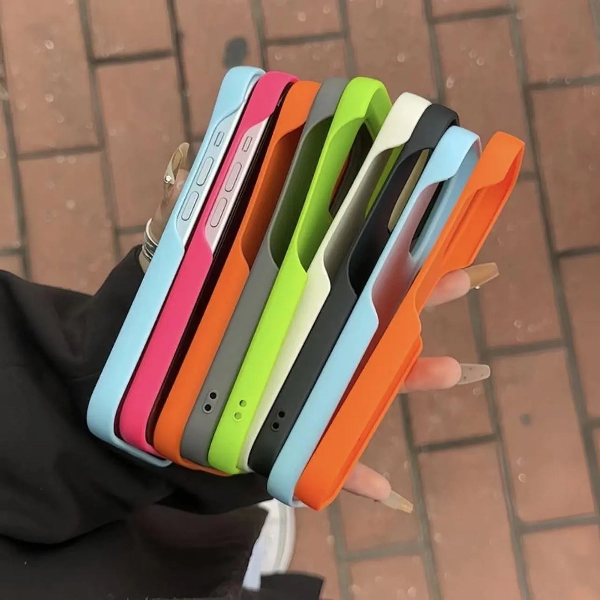 Matte Silicone iPhone Case in off-white on an iPhone