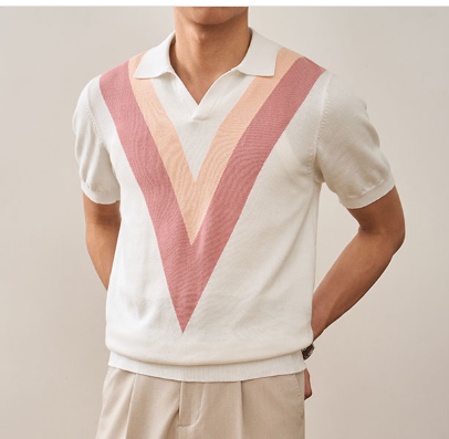 Modern Striped Casual Polo