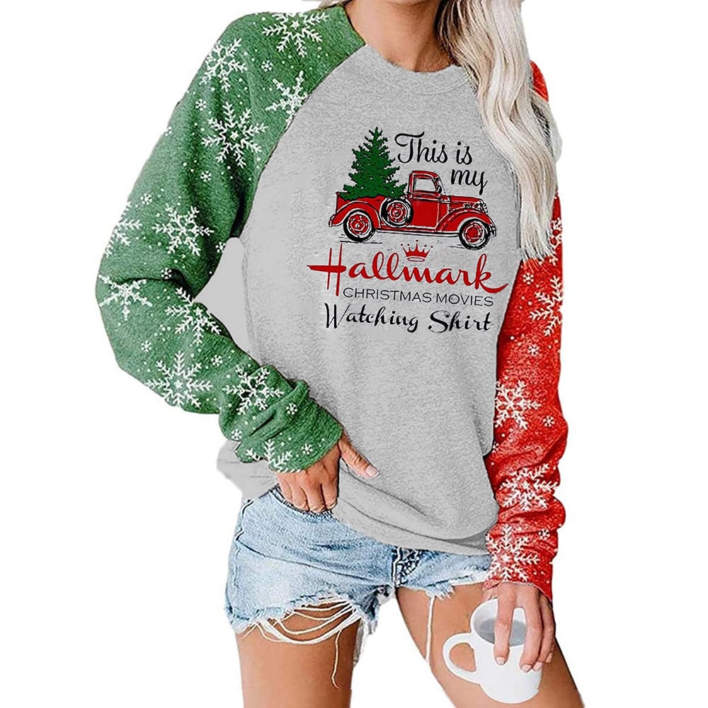 Sudadera de manga larga estampada de películas navideñas de Hallmark. 🎄
