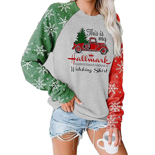 Sudadera de manga larga estampada de películas navideñas de Hallmark. 🎄