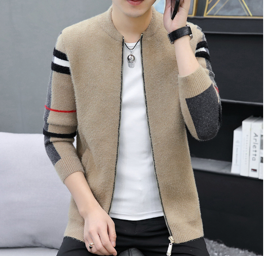 Chaqueta de Punto de Lujo para Hombres - Cárdigan Casual a Rayas