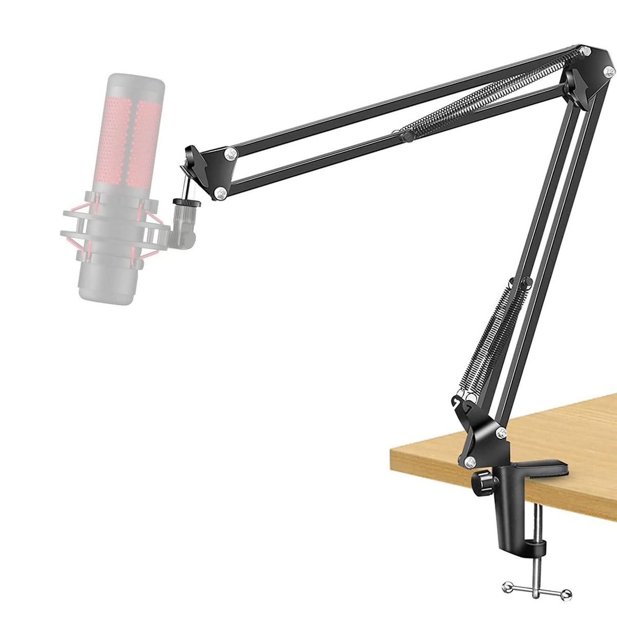Soporte de Micrófono con Brazo Articulado – Pinza de Mesa Ajustable 360°