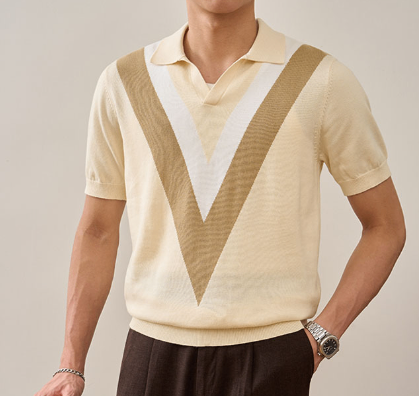 Modern Striped Casual Polo