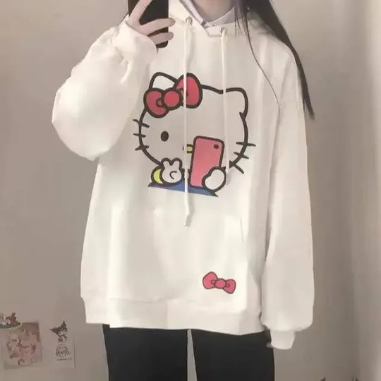 Hello Kitty Long-Sleeved Hooded Sweater Jacket