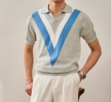 Modern Striped Casual Polo