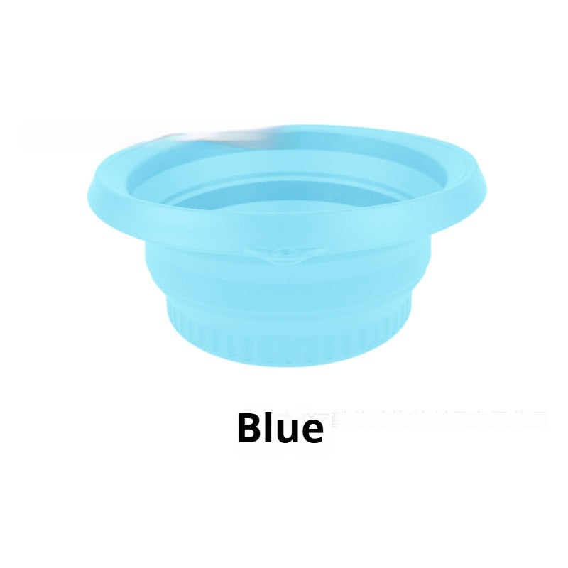 Collapsible Silicone Ice Basin filled with ice for a facial