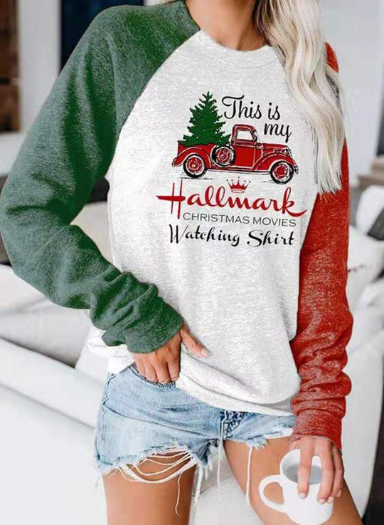 Sudadera de manga larga estampada de películas navideñas de Hallmark. 🎄
