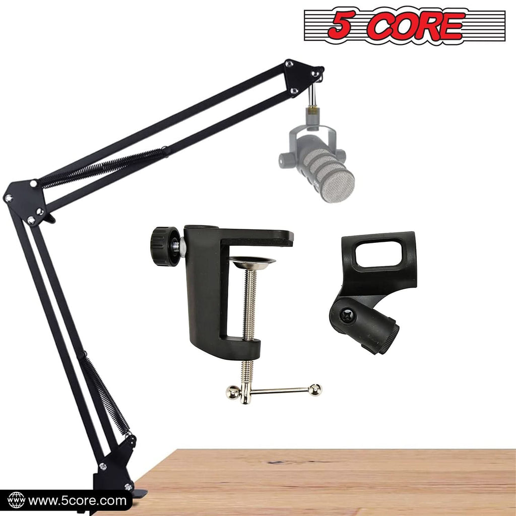 Soporte de Micrófono con Brazo Articulado – Pinza de Mesa Ajustable 360°