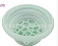 Collapsible Silicone Ice Basin filled with ice for a facial